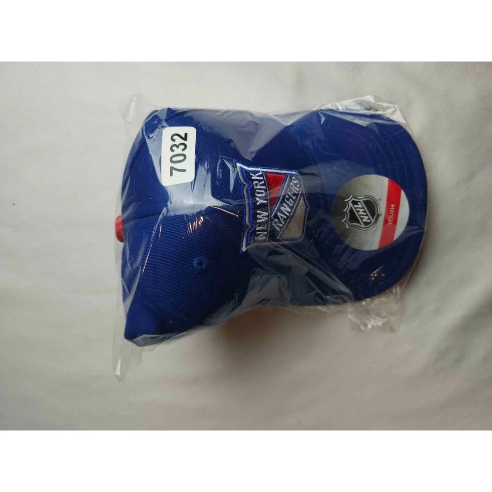 NHL New York Rangers Youth Adjustable Hat Cap Blue Red Logo Hockey Gear NWT